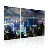 City Night View Wall Decorative Painting with Print Canvas