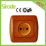 EU Standard Wall Power Socket Single Gang Wooden