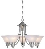 5-Light Brushed Nickel LED Chandelier Lights