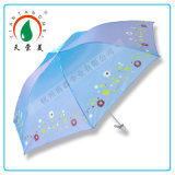 Color Changing Fabric Slim Sun 3 Folding Umbrella