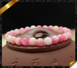 Dyed Jade Bracelet, Pink Bracelets Jewelry Semi-Precious Stone Bracelet (LW070)