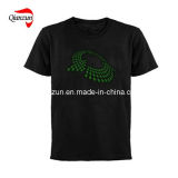 Black Cotton Round Neck Men's T-Shirt (ZJ091)