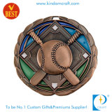 Custom Antique Brass 3D Baseball Medal for Souvenir Gift