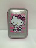 Promotional 3 Zipper Compartment Hello Kitty Pencil Case for Girls