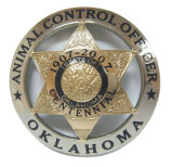 Curve Round Metal Officer Badge