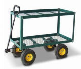 Garden Cart with Two Layers, Pneumatic Wheels