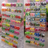 Cute New Design Hot Saling Fruit Animal Slices Polymer Clay Material Stud Earrings 36pairs/Card Packing Iron Stick Mixed Designs