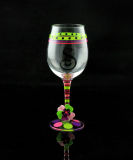 Handpainted Wine Glasses, Handmade Colorful Glassware