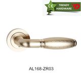 Polished Gold Aluminum Door Handle on Rose