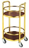 Two-Layer Round Stainless Steel Liquor Trolley for Restaurant (C-88)