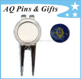 Silver Golf Divot Tool with Ball Marker