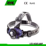 1W + 2 White LED + 1 Red LED Plastic Headlamp with 3xaaa Battery (8743)