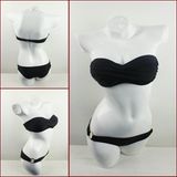 Women Bra Set Black Strapless Beach Wear