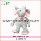 High Quality Plush Grey Elephant Baby Toy with Tie