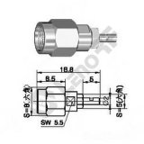 SMA Connector Male Crimping for 0.4D Cable