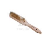 The Newest Style Brass-Coated Steel Wire Brush with Wooden Handle, Brush Steel Wire Brush Brass Wire Brush (SJIE3017)