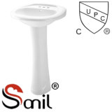 Cupc Approved Bathroom Ceramic Pedestal Wash Sink (SN101)