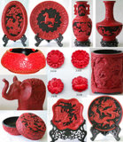 Folk Craft - Cinnabar Plates /Vase /Boxes