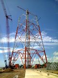 River Crossing Power Transmission Steel Tower