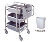 Stainless Steel Dish Collection Trolley with Plastic Basket (C-23)