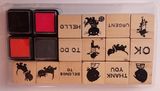 Wooden Rubber Stamp and Ink Pad