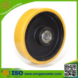 8 Inch Cast Iron Yellow PU Wheel