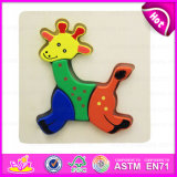 2015 Cute Giraffe Design Kid Wooden Puzzle Toy, Promotional Intelligence Toy Jigsaw Puzzle, Eco-Friendly Wooden Puzzle Toy W14L020