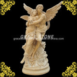 Natural Yellow Marble Lovers Sculpture