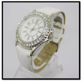 White Leather Band Alloy Case Watches