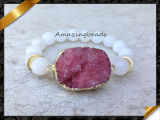 White Jade Beads Bracelets, Connector Fashion Jewelry Wholesale Bracelet (LW047)