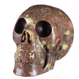 Natural China Unakite Carved Skull Carving #7h58, Crystal Healing