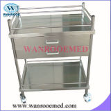 Stainless Steel Dressing Trolley with Double Drawer