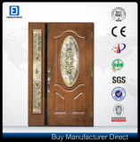 Fangda Fiberglass Door in Golden Oak, Decorated with Frosted Glass, Used for Hotel Door Signs