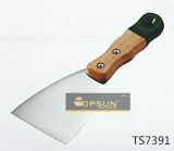 Varnished Wooden Handle Putty Knife with Green Edge