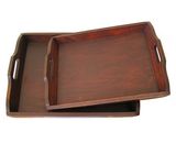 Varnished Wooden Serving Trays for Restaurants