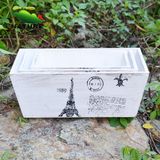 White Color Wood Rectangular Flower Pot
