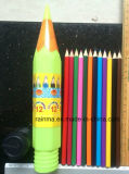 12 PCS Color Pencil in Plastic Rocket Tube Holder