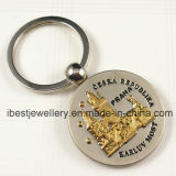 Souvenirs for Czech - Two Color Plating Embossed Czech Logo Metal Keyrings