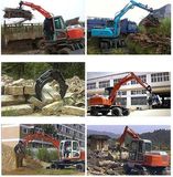 6 Tons Dual-Drive Wheel Excavator with Wood Grab/Bucket Convert (JG608S)