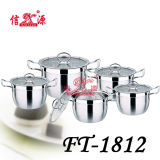 High Quality Stainless Steel Pot with Glsaa Cover