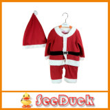 Baby Clothes China Long Sleeve Red Soft Warm Baby Rompers for Christmas Ks1579
