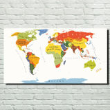 Modern Map Oil Painting for Home Decor European Style