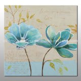 Handmade Light Blue Flowers Oil Painting