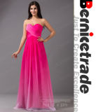 Fashion Hot Pink Long Chiffon Prom Bridesmaid Dress