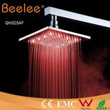 8 Inch Square Self Powered LED Brass Rainfall Shower Head