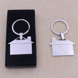 Promotion Gifts Blank House Shaped Metal Keychain House Key Chain