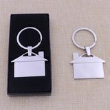 Promotion Gifts Blank House Shaped Metal Keychain House Key Chain