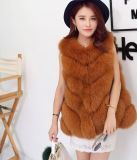 2015 Fashion Jacket Style Sleeveless Real Fox Fur Vest Women
