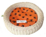 Hot Sale Handmade White Wicker Pet Bed Dog House Cat Bed