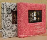 Design Embroided Linen Fabric Photo Albums with Window